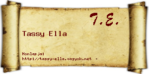 Tassy Ella névjegykártya